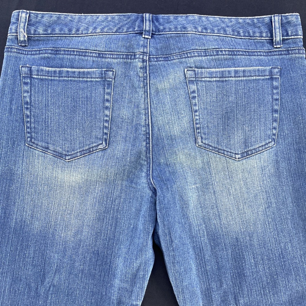 Michael Kors Blue Skinny Jeans Mid Rise Bead Embroidered Women's 16 Vintage Wash - Picture 9 of 15